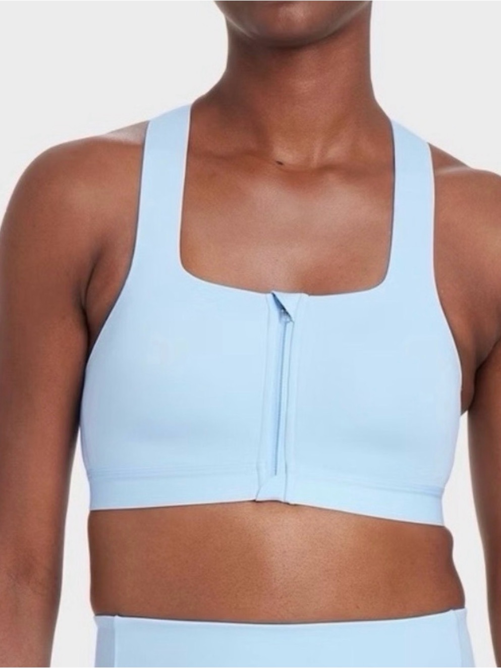 All In Motion Light Blue Frontzip Sports Bra